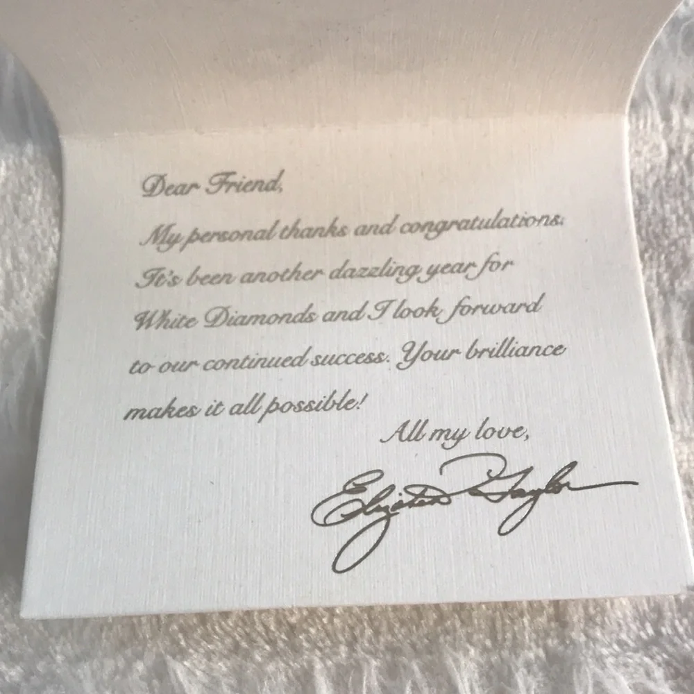 ❗️LAST CHANCE- Vintage ELIZABETH TAYLOR White Diamonds Watch & Earrings Gift Set - Picture 9 of 11